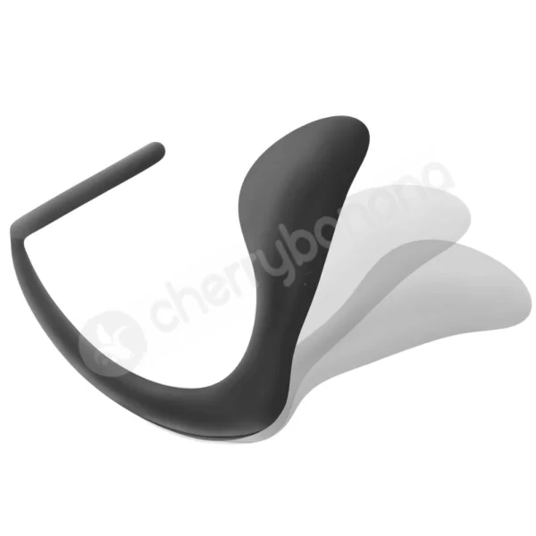 Anal Adventures Platinum Silicone Black Cock Ring With Prostate Plug