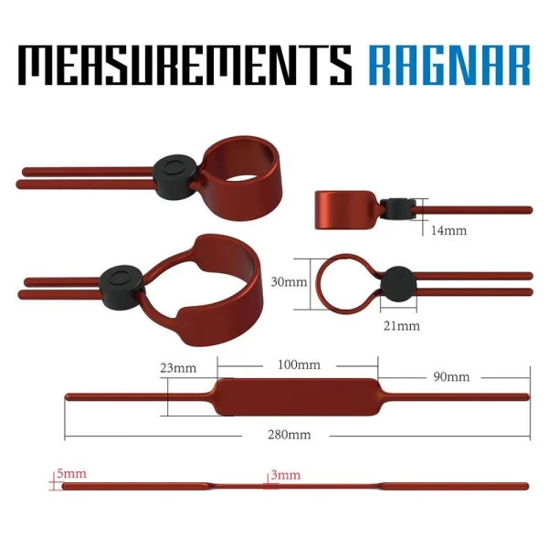 Velv&#39;Or Rooster Ragnar Adjustable Lasso String Cock Ring - Red