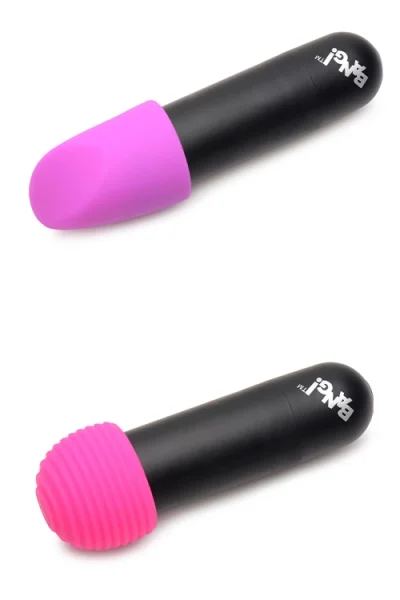 Bang 3" Rechargeable Bullet Vibe with 4 Glow-In-The-Dark Attachments