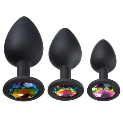 Cloud 9 Novelties Gems Silicone Anal Plug Includes Small Med Large Size