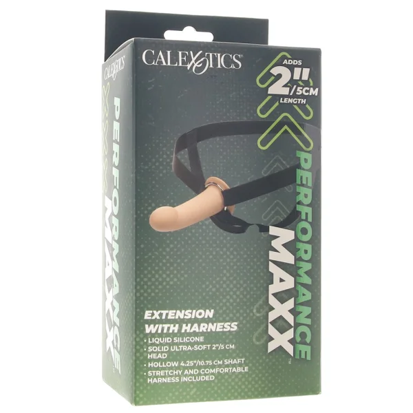 Performance Maxx Silicone 6.25" Hollow Penis Extension With Harness By CalExotics - Vanilla