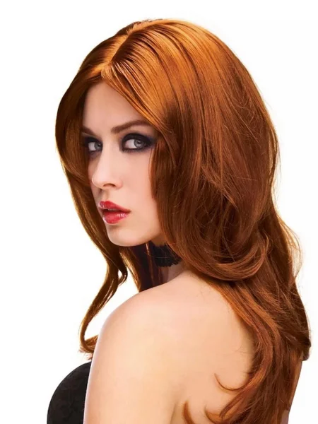 Straight or Wavy Long Auburn Wig