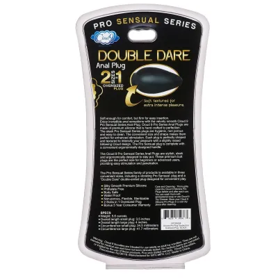 Cloud 9 Pro Sensual Oversized Double Dare Dual Anal Plug Black