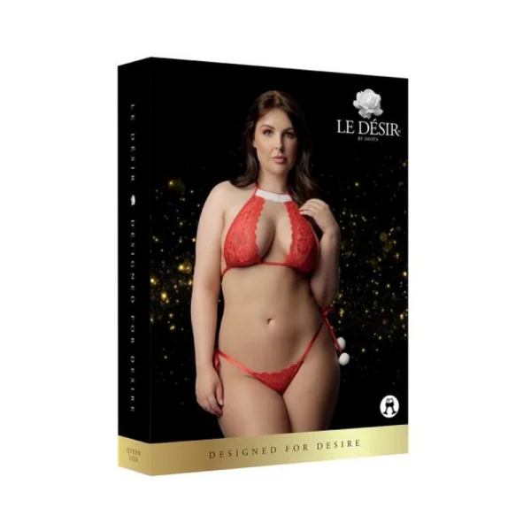 Shots Le Desir Snow Angel Lace Lingerie Set Osx Red