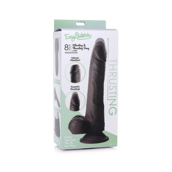 Easy Riders 8 Thrusting Dildo With Balls Dark