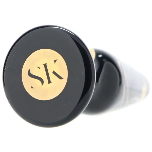 Secret Kisses Handblown Glass Anal Plug 4" Slim - Black & Gold