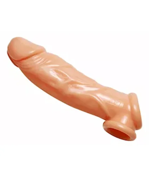 Realistic Flesh Penis Enhancer And Ball Stretcher - Flesh — image 2 of 2
