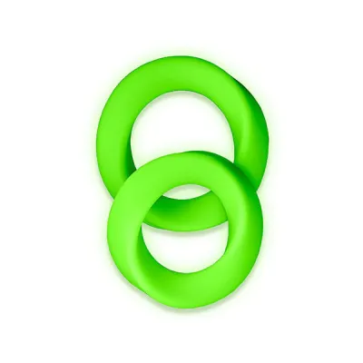 Ouch Glow In The Dark Cock Ring 2 Piece Set