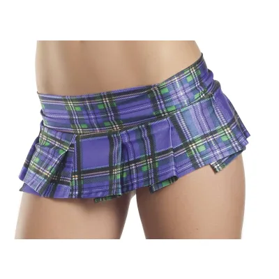 Plum Plaid Pleated Mini Skirt Medium Large