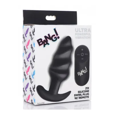 Remote Control 21X Vibrating Silicone Swirl Butt Plug