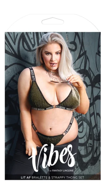 BO$$ Bitch Bralette & Thong Panty Set