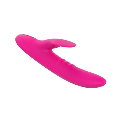 Peri Swirl Tongue Heating Rabbit Vibrator Rose 9 Inch