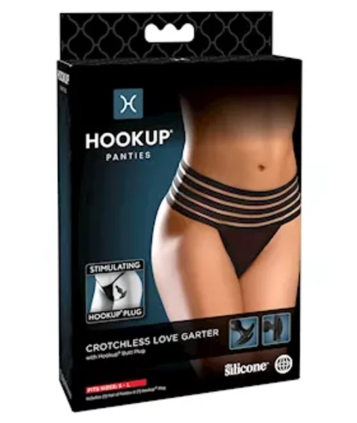 Hookup Panties Crotchless Love Garter - O/s - Black - O/s — image 6 of 10