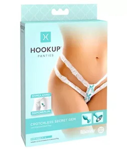 Hookup Panties Crotchless Secret Gem - White - O/s — image 8 of 14