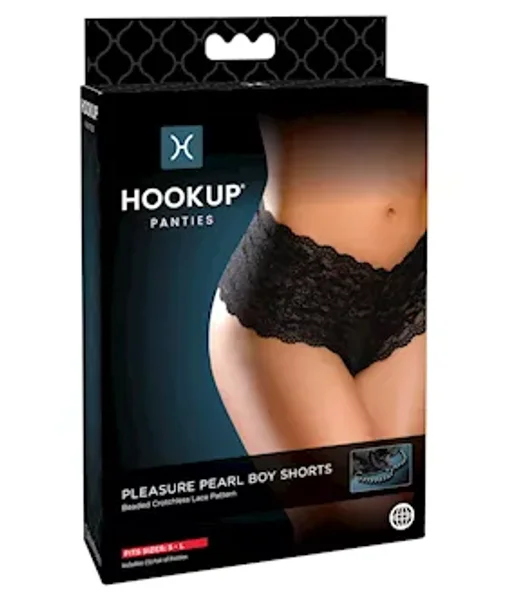 Hookup Panties Pleasure Pearl Boy Shorts - O/s - Black - O/s — image 2 of 7