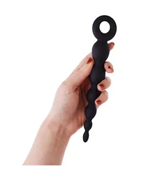 Share Satisfaction Curved Anal Beads - Black - 7.9 Inch — image 6 of 6