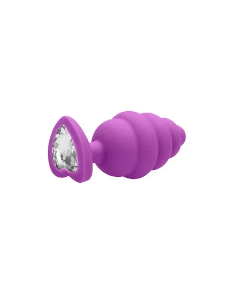 Ribbed Diamond Heart Plug