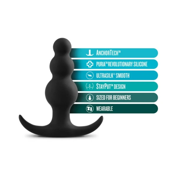 Anal Adventure Platinum Beaded Plug Black — image 13 of 14