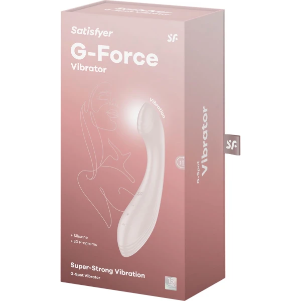 Satisfyer G-Force Rechargeable Waterproof Silicone G-Spot Vibrator - Beige