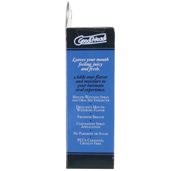 GoodHead Juicy Head Sours Dry Mouth Spray 2 oz By Doc Johnson - Sour Blue Raspberry