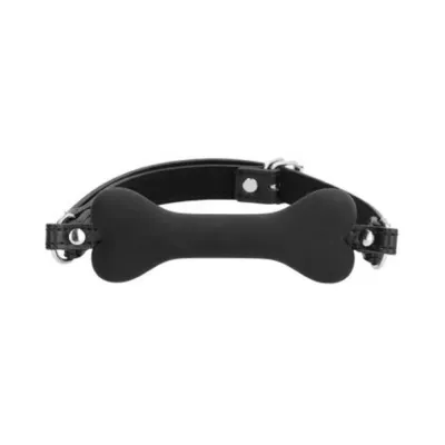 Ouch Puppy Play Silicone Bone Gag Black