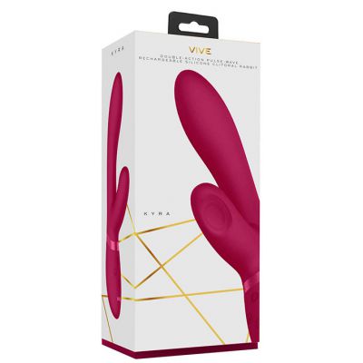 Vive Kyra Pink 21 3 cm USB Rechargeable Rabbit Vibrator with Pulsing Tip