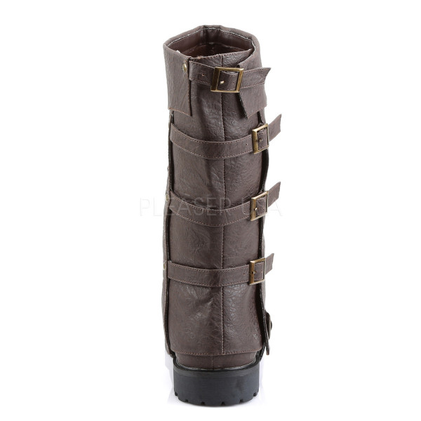 1 1/2 inches Flat Heel Men\'s Buckled Strap Knee High Cuffed Boot — image 8 of 8
