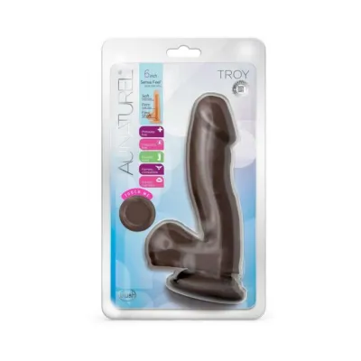 Au Naturel Troy Dildo 6 In Chocolate