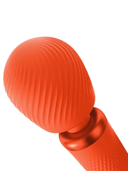 Fun Factory VIM Silicone Rechargeable Vibrating Weighted Rumble Wand - Sunrise Orange