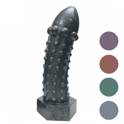 The Rivetor Large Metallic Silicone Dildo
