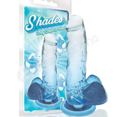 Shades Medium 7 Jelly TPR Blue Gradient Dildo