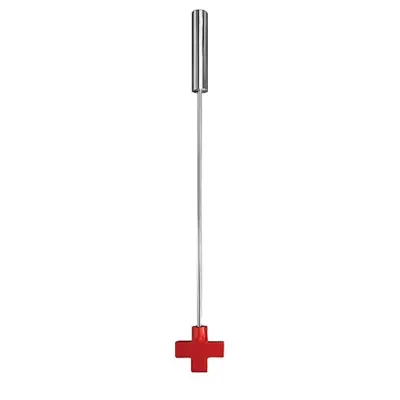 Leather Cross Tipped Crop Red
