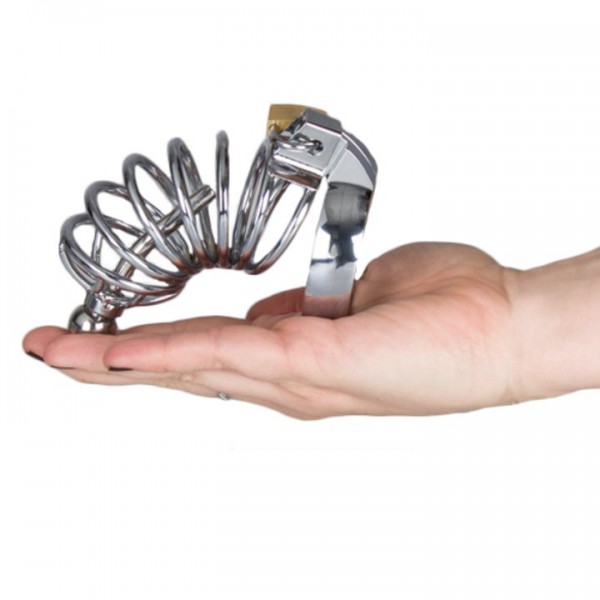 Torment Stainless Steel Chastity Cage with Penis Plug