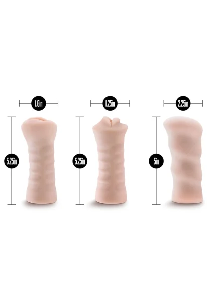 M for Men 3-Pack Self-Lubricating Vibrating Stroker Sleeve Kit