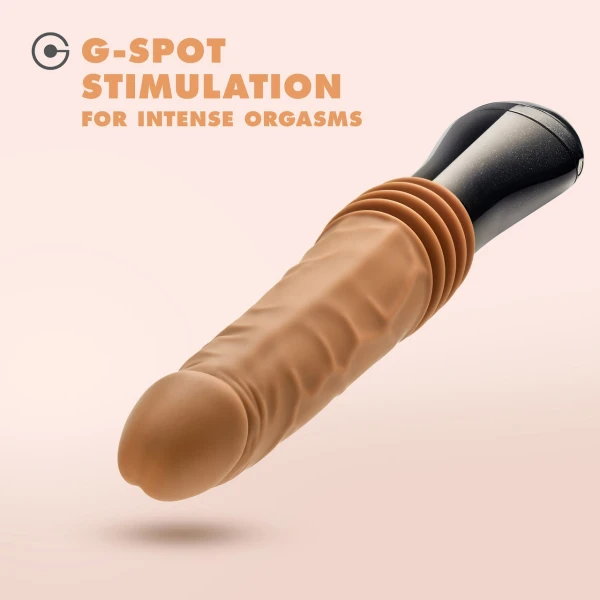 Dr. Skin Dr. Arthur 5" Thrusting, Gyrating & Vibrating Silicone Dildo With Handle By Blush - Caramel