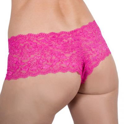 Bondara Flirt Pink Lace Crotchless Boyshort