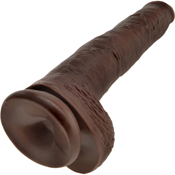 King Cock 14" Suction Cup Dildo With Balls - Chocolate