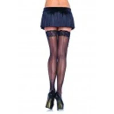 Sheer Stockings With Backseam One Size Black