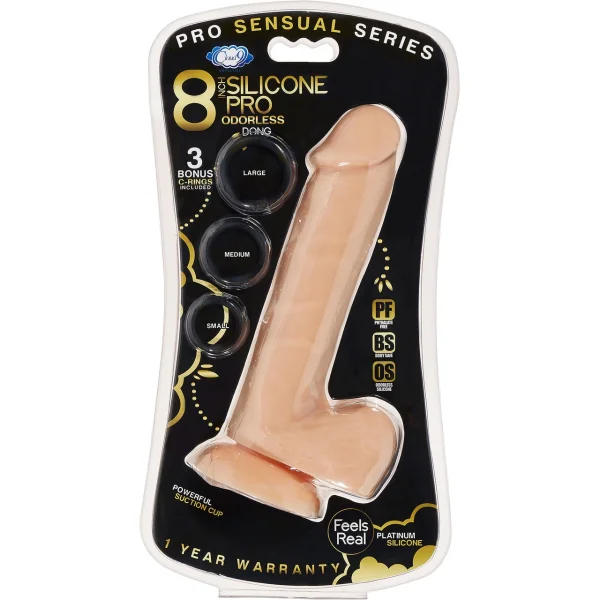 Cloud 9 Pro Sensual Premium Silicone 8 Inch Suction Cup Dildo - Vanilla