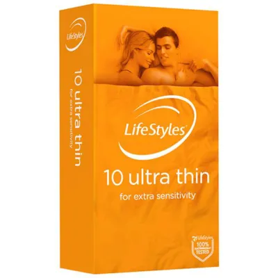 Lifestyles Ultra Thin 10s Condoms Orange Regular