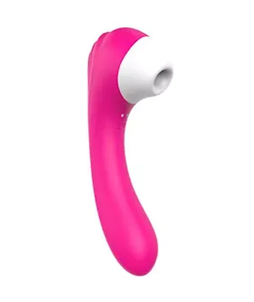 Dual Sucker Vibrator - Hot Pink - 7.2 Inch