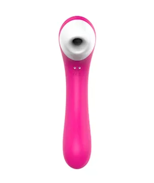 Dual Sucker Vibrator - Hot Pink - 7.2 Inch