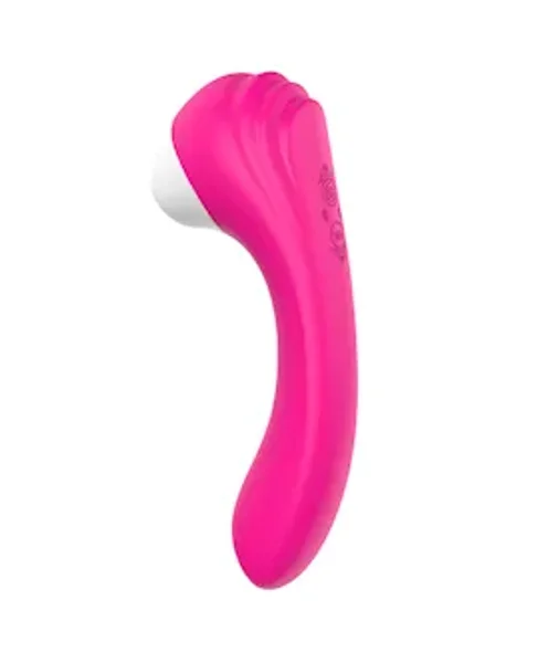 Dual Sucker Vibrator - Hot Pink - 7.2 Inch