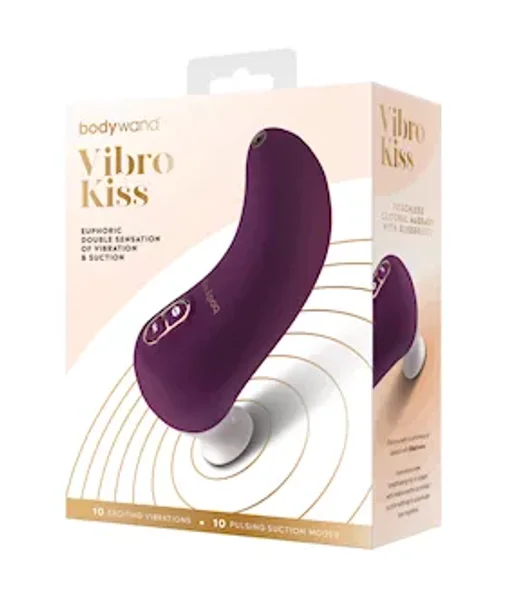 Bodywand Vibro Kiss Suction Vibrator - Purple - 5.3 Inch