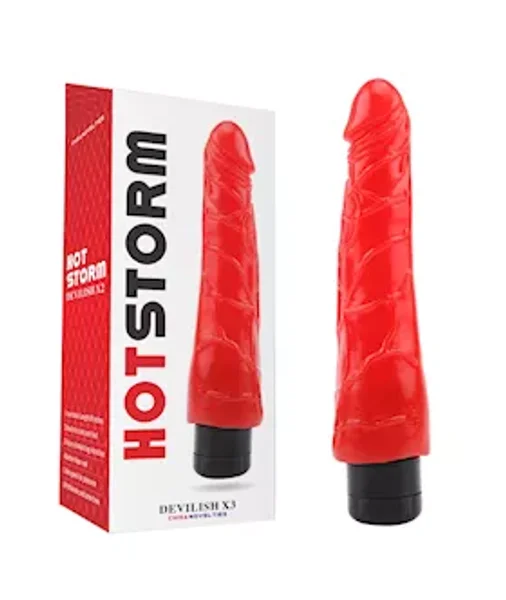 Devilish X3 Vibrating Dong - 9.1 Inch - Red - 9.1 Inch — image 3 of 3