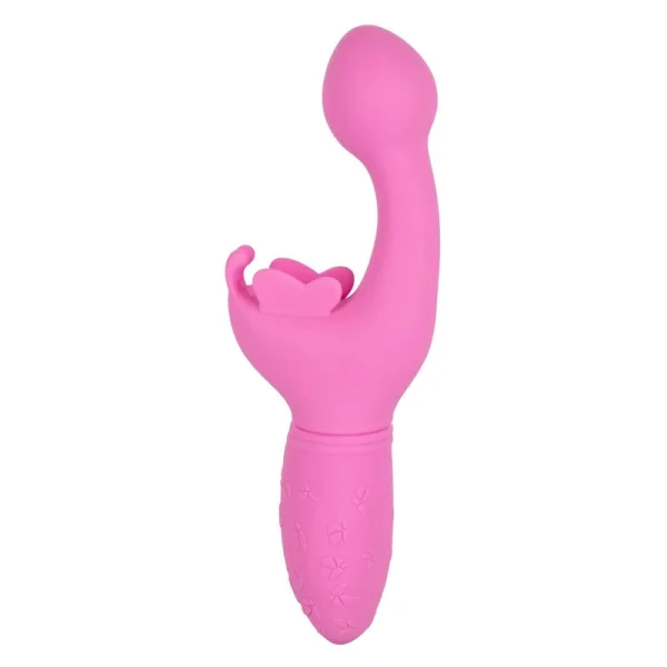 Butterfly Kiss Silicone Rechargeable Waterproof Dual-Stimulation Vibrator By CalExotics - Blue