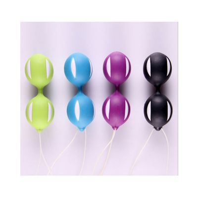 Black Silicone Duo Love Balls Black One Size