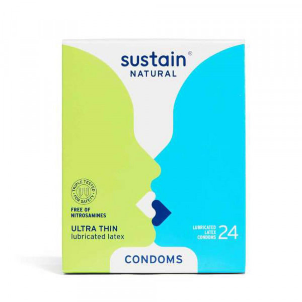 Sustain Ultra Thin Vegan Condoms | 24-Pack