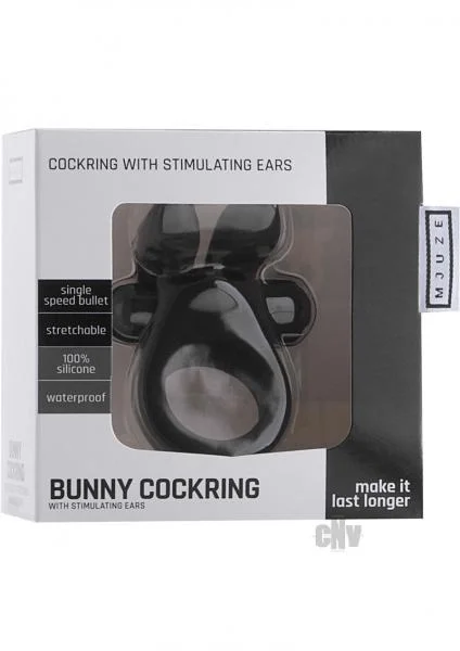 Mjuze Bunny Vibrating Cock Ring Black — image 7 of 8