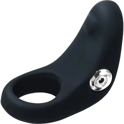 Rev Silicone Rechargeable Waterproof Vibrating Cock Ring By VeDO Just Black